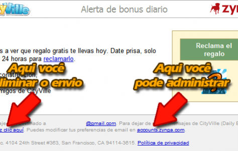 Como excluir os e-mails de notificações no CityVille