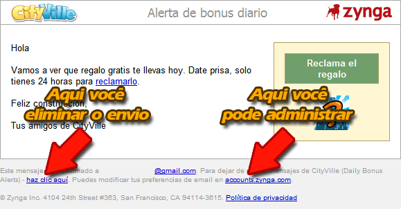 email cityville 1 - Como excluir os e-mails de notificações no CityVille