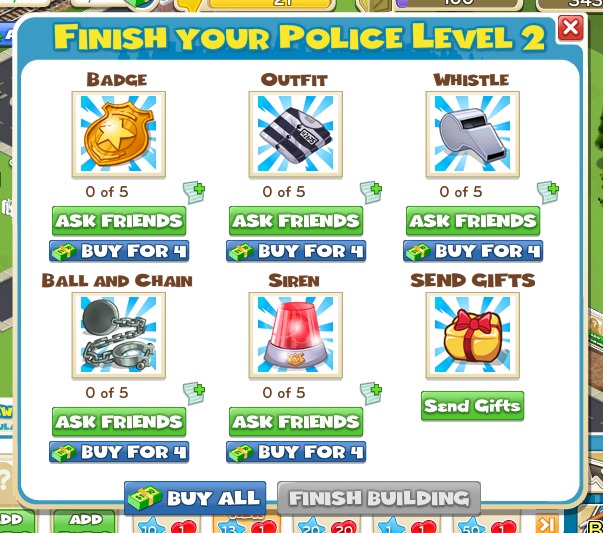 Policiais e bandidos no CityVille - Todos os novos Níveis 3