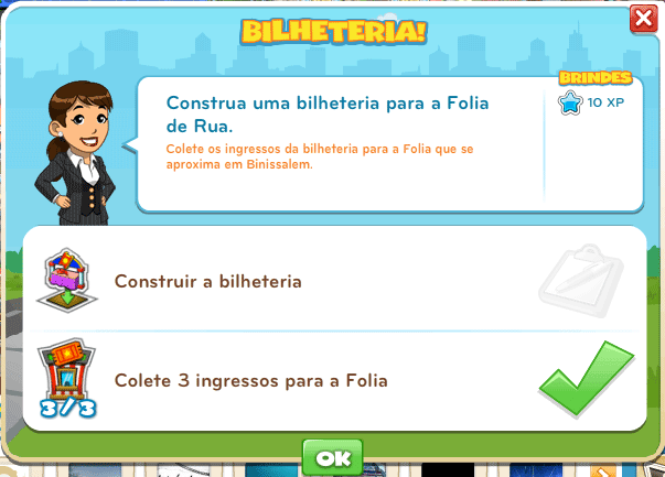 Novas telas para os pop-ups das Missões