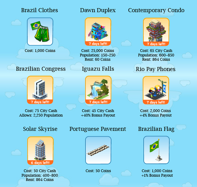 Novo Tema Brasil no CityVille 1