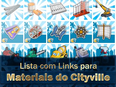 Lista com todos links de Materiais do Cityville