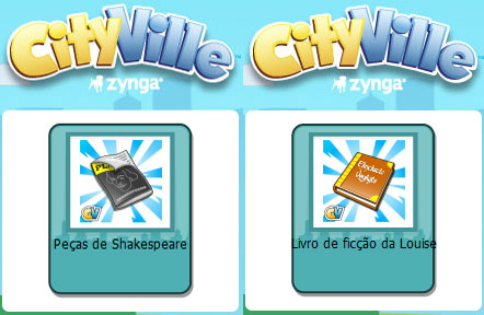 material dicas cityville - Materiais: Links para pedir Peças de Shakespeare e Livro de ficção da Louise