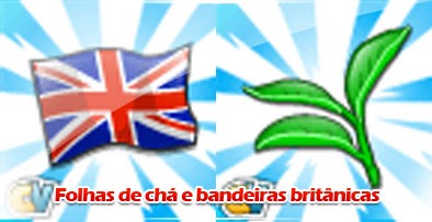 Materiais: Folhas de chá e bandeiras britânicas! 1