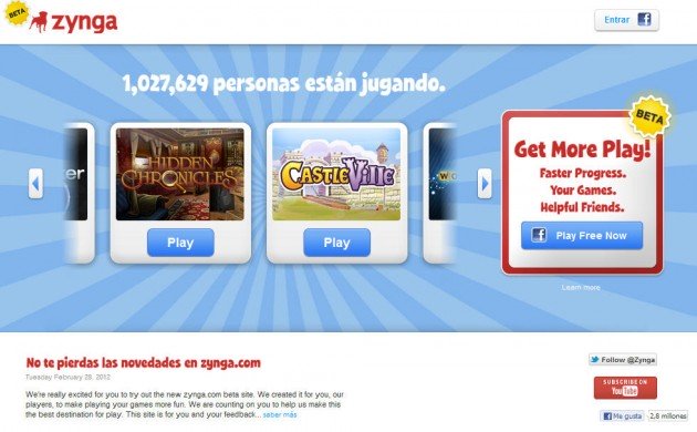Zynga lança seus próprio portal de jogos fora do Facebook