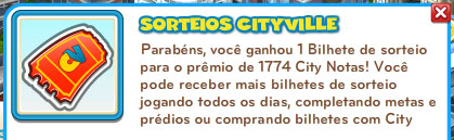 Novidades: A Loteria do CityVille, ganhe até 10.000 citynotas!