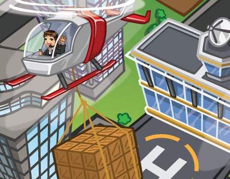 Materiais e Metas dos Helicópteros e o heliporto no CityVille! 9