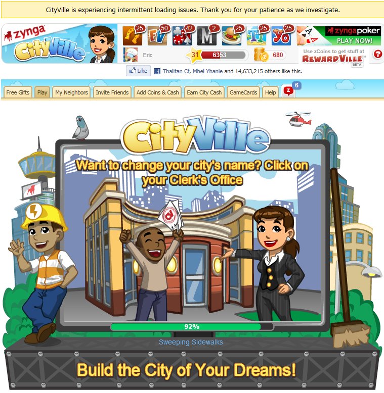 Tutorial: Solução de problemas de carregamento ou de conexão no CityVille