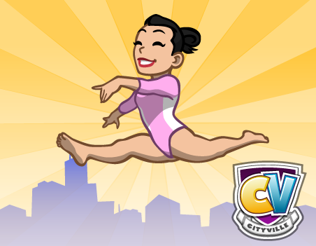 Materiais para a competição de Ginástica dos Jogos Olímpicos do CityVille