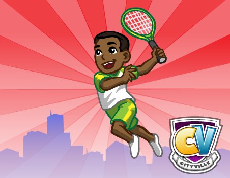 Materiais para a competição de tênis dos Jogos Olímpicos do CityVille 2