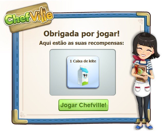 Ganhe 1 Caixa de leite grátis no ChefVille - 30 de Agosto 1
