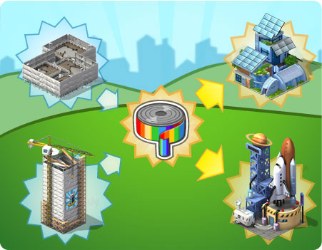 Novidades: Novo centro de peças arco-íris do CityVille !