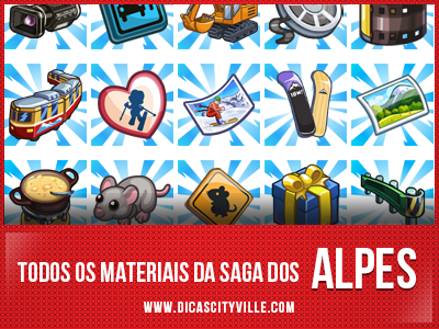 CityVille: Todos os Materiais da Saga dos Alpes